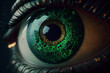 Green eye against spiral