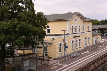 Wall Mural - Blick auf den Bahnhof der Gemeinde Wickede an der Ruhr