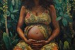 © Polina AI Art - Portray a Black woman expecting a baby in a moment of quiet contemplation