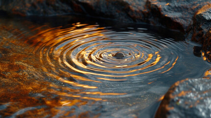 Wall Mural - closeup of playful ripples dancing on the surface of the pond.