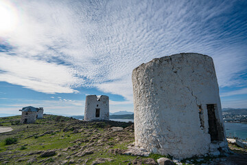 The windmills of Bodrum are a collection of stone buildings that were constructed in the 18th century and were used to grind grain into flour located on the hills between Bodrum and Gumbet,  Yalikavak