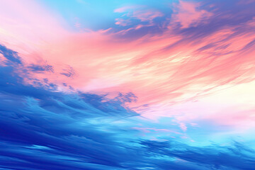 Wall Mural - horizontal abstract image of sunset sky pastel colours illustration background Generative AI