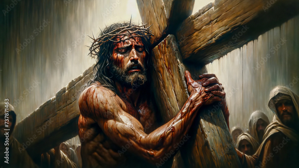 The Weight of Redemption: Jesus Christ's Agony Carrying the Cross ...