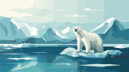 abstract save the arctic with polar bear and ice symbolizing efforts to protect the arctic environme