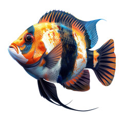 Wall Mural - Oscar fish on transparency background PNG