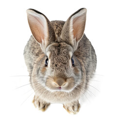 Wall Mural - above perspective view of a Rabbit on transparency background PNG