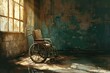 A hospital scene featuring a wheelchair, emblematic of support and accessibility