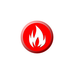 Canvas Print - Fire button icon isolated on transparent background