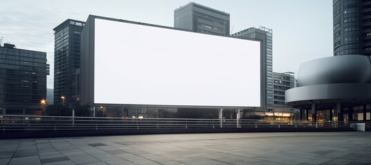  Large billboard advertisement and marketing mockup on modern building during daylight