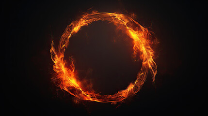 Wall Mural - Fire circle shape. isolated on white background