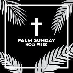 Wall Mural - happy palm sunday with monochrome color