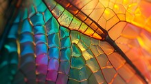Rainbow Color Dragonfly Wings Background