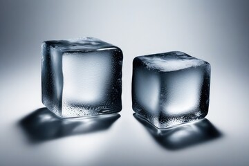 a high quality stock photograph of two Ice cube isolated on transparent background