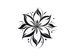 Beautiful minimalist flower illustration art.