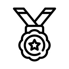 Poster - medal line icon