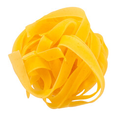 Wall Mural - Italian pasta tagliatelle, yellow spaghetti or noodle,  graphic element isolated on a transparent background