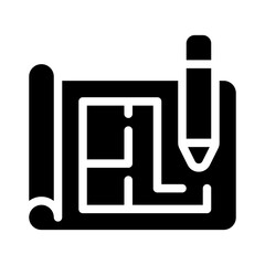 Sticker - blueprint glyph icon