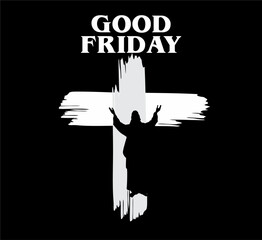 Wall Mural - happy good friday with cross