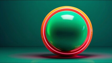 Wall Mural - abstract green sphere on a green background. futuristic digital ai generated illustration.