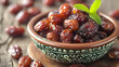 Dried date palm fruits or kurma ramadan ramazan food, generative ai