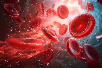 red blood cells in vein. Generative AI