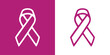 Logo Día Internacional de la Mujer. Símbolo lineal lazo en cinta violeta