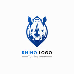 minimalist rhino logo vector template icon design