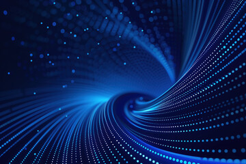 Wall Mural - Blue flowing energy lines as symbol of  digital information and data transfer