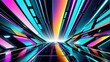 3d render, abstract futuristic neon background with glowing ascending lines. Fantastic wallpaper. generative, AI