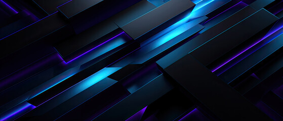 Wall Mural - Light emerald shiny black and blue elegant futuristic purple linear intersecting patterns shapes form a plane of abstract wallpaper background