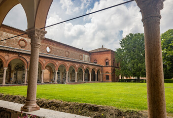 Wall Mural - Ferrara, Emilia Romagna, Italy. The monumental Ferrara Charterhouse, full of gardens, architecture, historic buildings, art and history. UNESCO World Heritage Site.