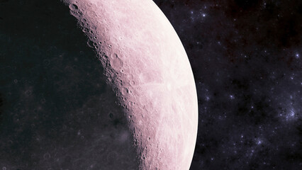 Wall Mural - lunar surface, view of the shadow line craters. satellite view. moon. element of this image are furn
