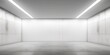 © Eyepain - Concrete room empty white tone light neon line loft modern interior futuristic.