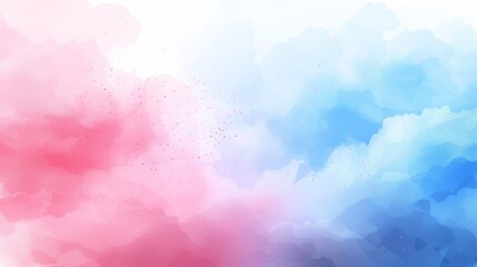 Wall Mural - dreamy cloudscape with fluffy clouds reflecting pastel pink and blue hues, suitable for backgrounds,