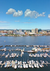 Wall Mural - Norfolk, Virginia, USA downtown cityscape over the Elizabeth River