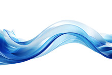 Blue Wave Of Water. A Dynamic Blue Wave Crashes Onto A Pristine Transparent Background, Creating A Striking Visual Contrast.
