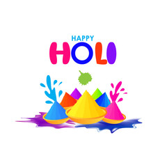 Wall Mural - Vector illustration of Happy Holi social media feed template