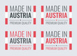 made in Austria labels set, Republic of Austria product icons