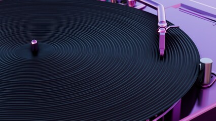 Aufkleber - This 3D illustration showcases a vinyl record player with vibrant colors, adding a modern and colorful twist to a classic music player.