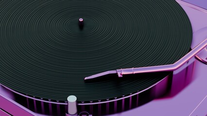 Aufkleber - This 3D illustration showcases a vinyl record player with vibrant colors, adding a modern and colorful twist to a classic music player.