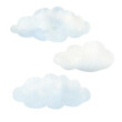 © dakora - Watercolor illustration of stylized cartoon clouds isolated, set. Watercolor texture, handmade