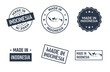 made in Indonesia labels set, Republic of Indonesia product icons