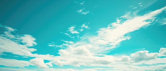 Poster - Expansive Blue Sky with Soft Clouds