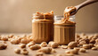 peanut butter in case, blurry background

