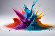 Group of Multicolored Powders on White Surface