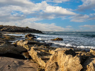 Canvas Print - rocky coast of the sea, israel