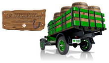 Vector Saint Patrick Vintage Beer Truck
