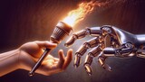Fototapeta  - AI, robot, automation, torch