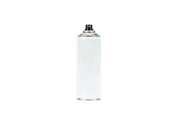 Blank white spray can isolated on white background with clipping path.  Metal Bottle Paint Can.