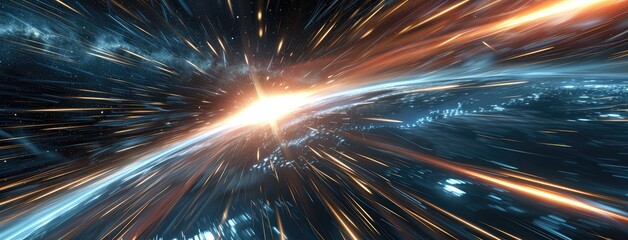 Canvas Print - Hyper-Speed Travel Through Star-Studded Space